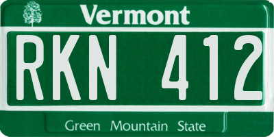 VT license plate RKN412
