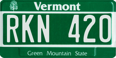 VT license plate RKN420