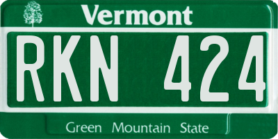 VT license plate RKN424