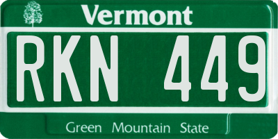 VT license plate RKN449