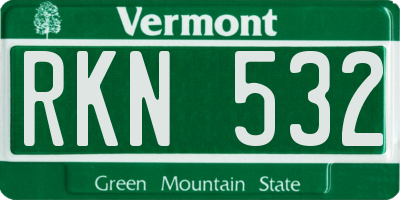VT license plate RKN532