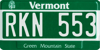 VT license plate RKN553