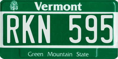 VT license plate RKN595