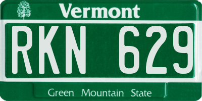 VT license plate RKN629