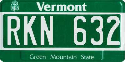 VT license plate RKN632