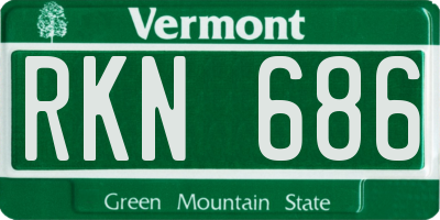 VT license plate RKN686