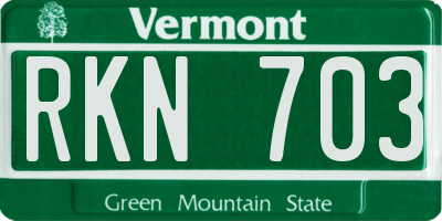 VT license plate RKN703