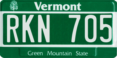 VT license plate RKN705