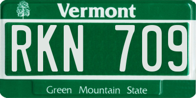 VT license plate RKN709