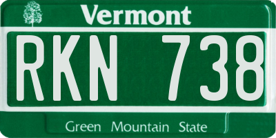 VT license plate RKN738