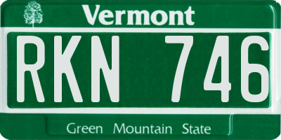 VT license plate RKN746
