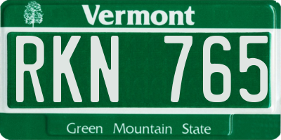 VT license plate RKN765
