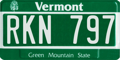 VT license plate RKN797