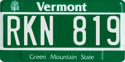 VT license plate RKN819