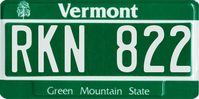 VT license plate RKN822