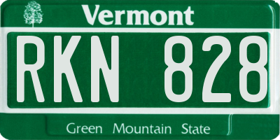 VT license plate RKN828