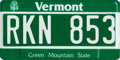 VT license plate RKN853