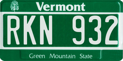 VT license plate RKN932
