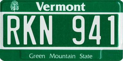 VT license plate RKN941