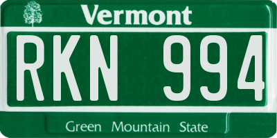 VT license plate RKN994