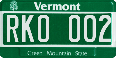 VT license plate RKO002