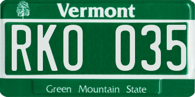 VT license plate RKO035