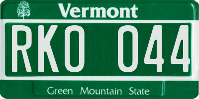 VT license plate RKO044