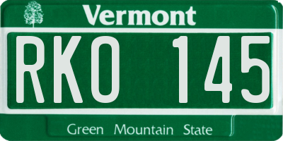 VT license plate RKO145