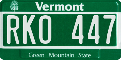 VT license plate RKO447