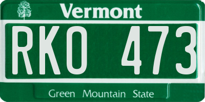VT license plate RKO473