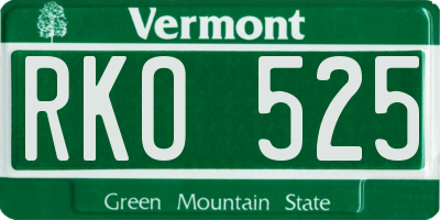 VT license plate RKO525