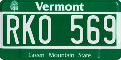 VT license plate RKO569