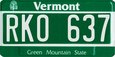 VT license plate RKO637
