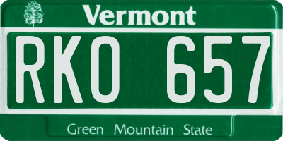 VT license plate RKO657