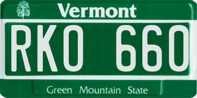 VT license plate RKO660