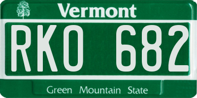 VT license plate RKO682