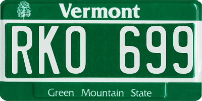 VT license plate RKO699