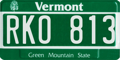 VT license plate RKO813
