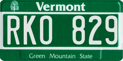 VT license plate RKO829