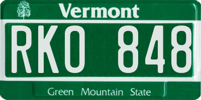 VT license plate RKO848