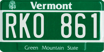 VT license plate RKO861
