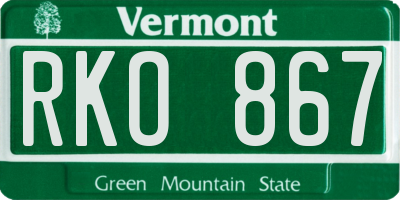 VT license plate RKO867