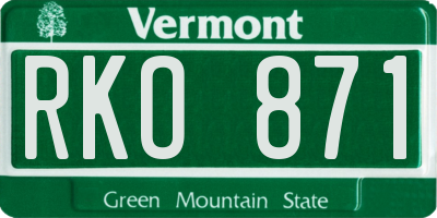 VT license plate RKO871