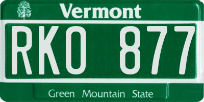 VT license plate RKO877