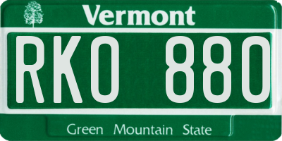 VT license plate RKO880