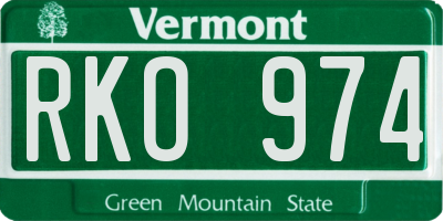 VT license plate RKO974