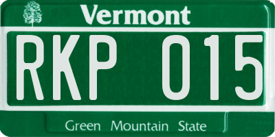 VT license plate RKP015