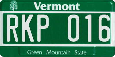 VT license plate RKP016