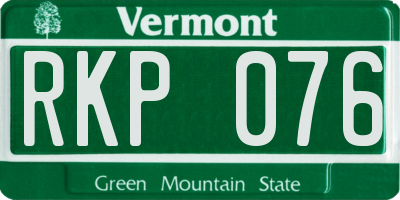 VT license plate RKP076