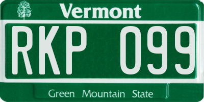 VT license plate RKP099
